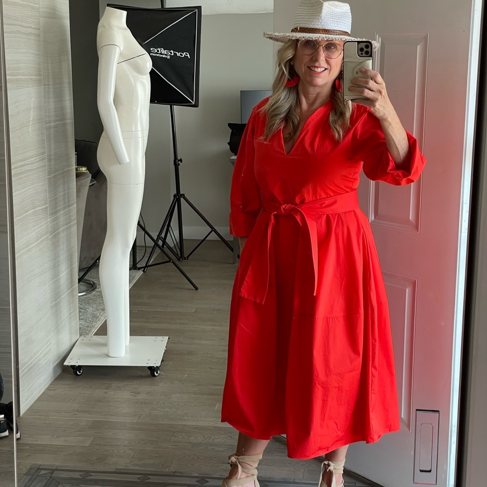 Bright Orange Dress Zara